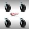 Service Caster 8 Inch Stainless Steel Polyolefin Wheel Swivel Caster Set with Roller Bearings SCC-SS30S820-POR-4 - alternate 2